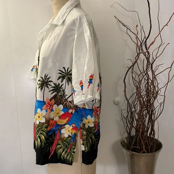 Pacific Legend Hawaiian Shirt Womens Short Sleeve Floral Made In Hawaii - Picture 3 of 7